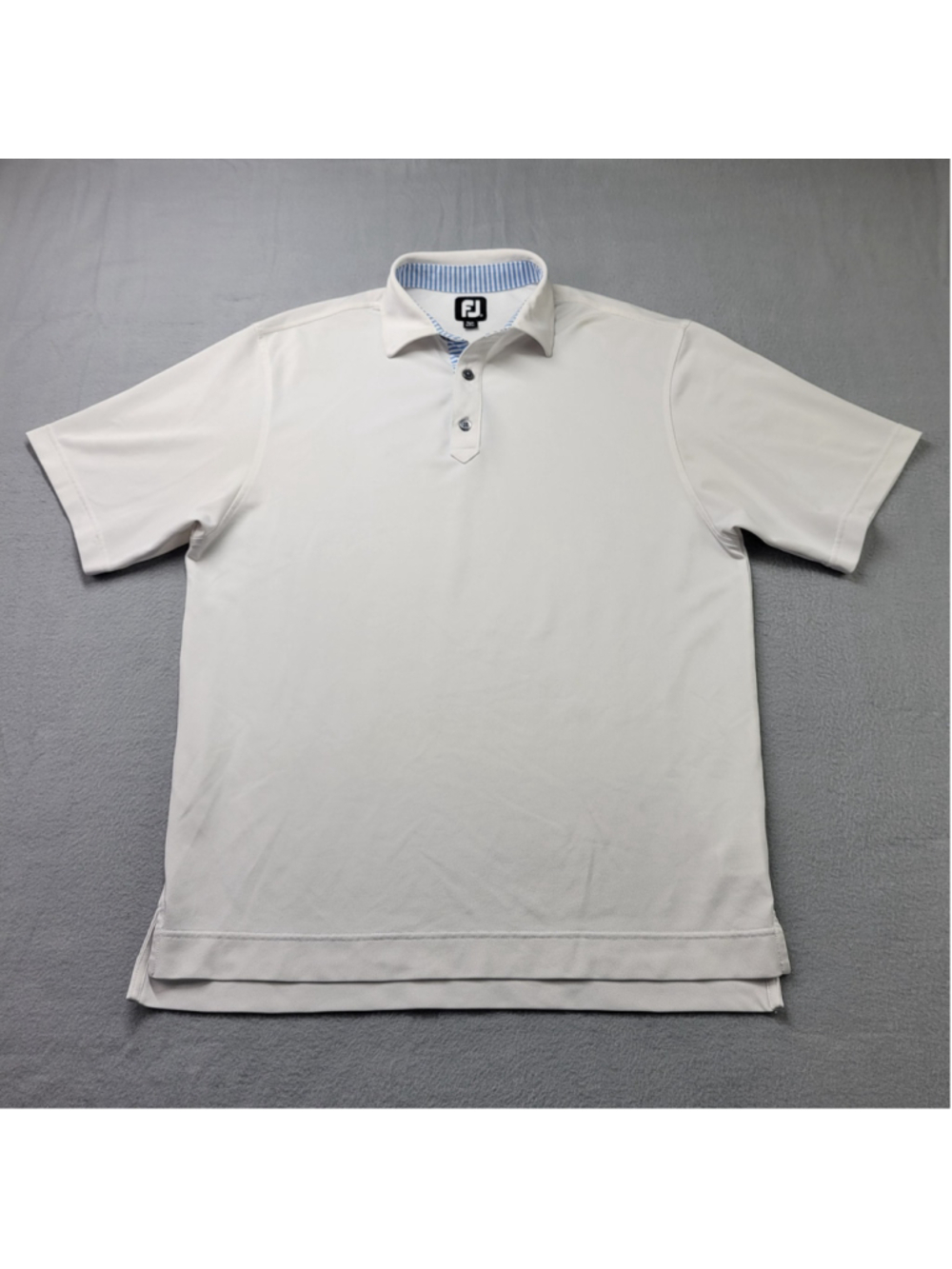 FootJoy Polo Shirt Size M White Golf Stretch Golf Short Sleeve FJ